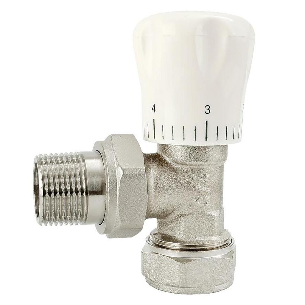 All-Copper 4-Point PPR Thermostatic Angle Valve for Radiator & Underfloor Heating