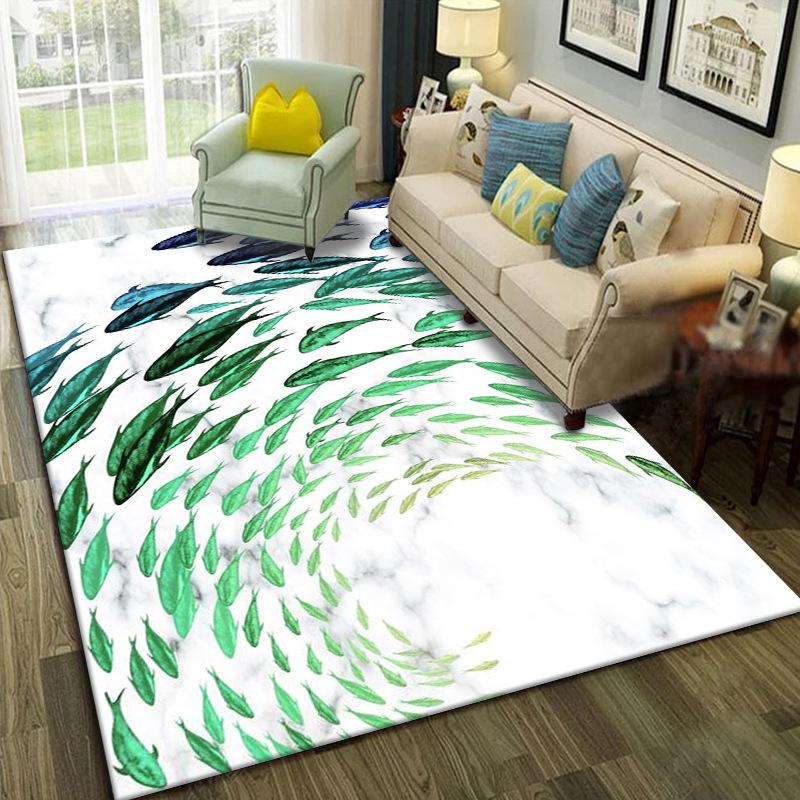 WTEMPO Marble Large Carpet for Living Room Bedroom Area Rug Washable European Tatami Mat Non-slip