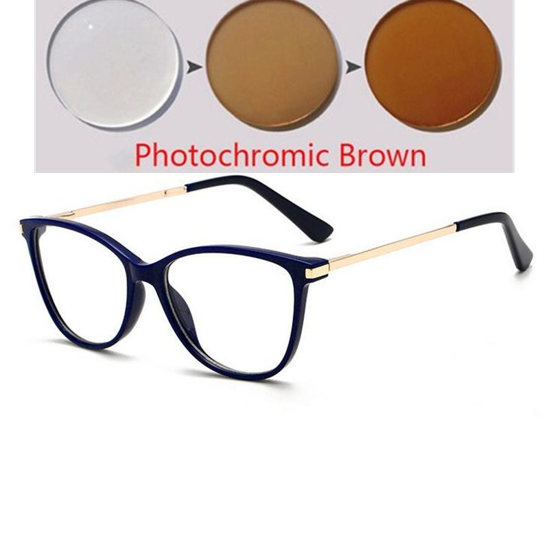 Anti Blue Light Cat Eye Myopia Glasses Women Brand Designer Spring Leg Prescription Spectacles Frame Diopter 0 -0.5 -0.75 To -6
