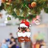 Christmas Dog Ornament Acrylic Christmas Tree Hanging Pendant Sign Statue Decorations 2023 New Year Gift Party Supplies