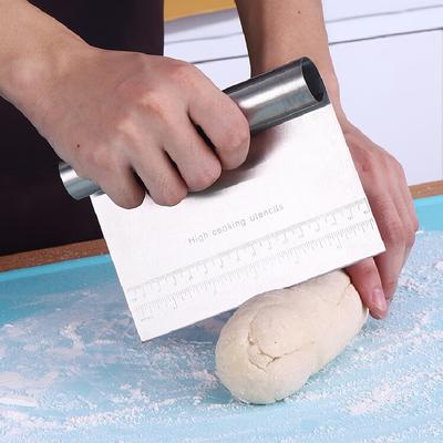 Paslanmaz Çelik Hamur Pasta Kazıyıcı Pizza Kesici Doğrayıcı Ölçüm Ölçeği Çok Amaçlı Kek Ekmek Ayırıcı Ölçek Bıçak