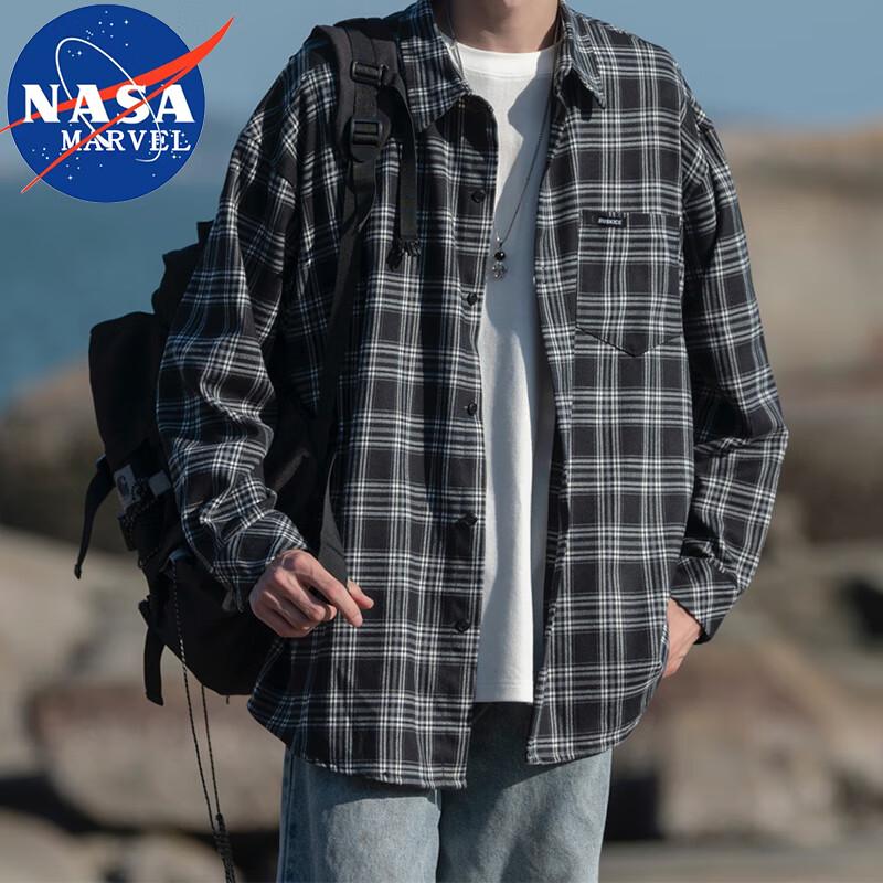 NASA Marvel Men's Casual Long-Sleeve Wrinkle-Free Shirt