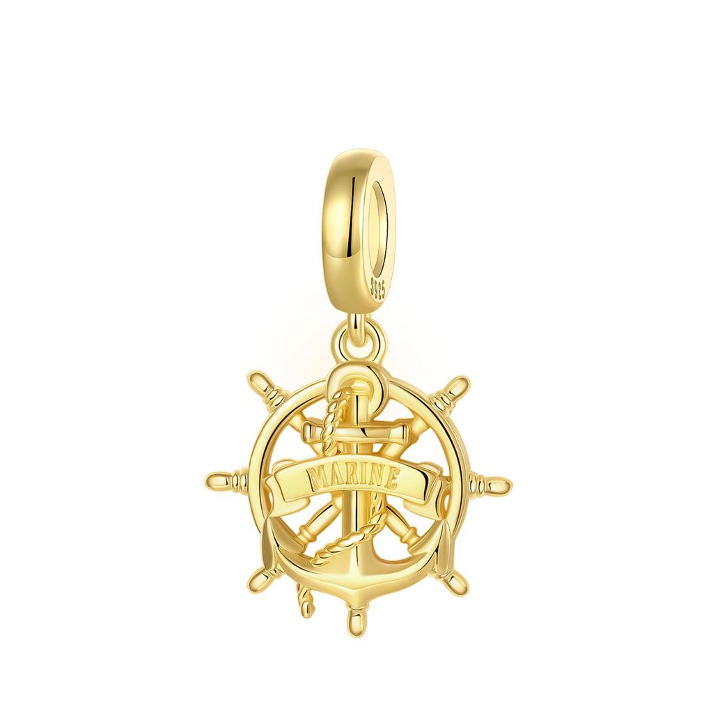copper Rudder Gold Plated and copper pandent Simple and elegant Charm Bead Jewellery Valentines Festival Gift High Quality