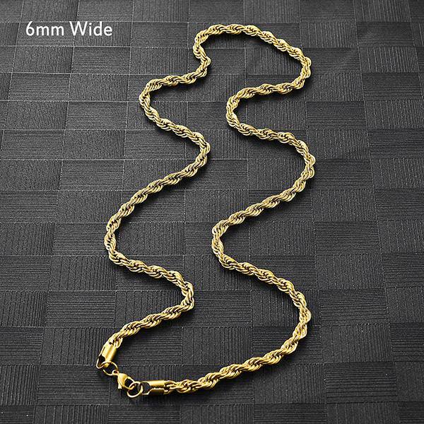 5 Colors Stainless Steel Twist Rope Chain Necklace for Women Men Black/Silver/Gold Color Plated Choker Metal Fashion Jewelry