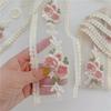 Width 8.5Cm/3.34In Length 420Cm/165.35In Pink Flower Embroidery Lace Ribbon Fabric Decoration Various Diy Accessories Crafts