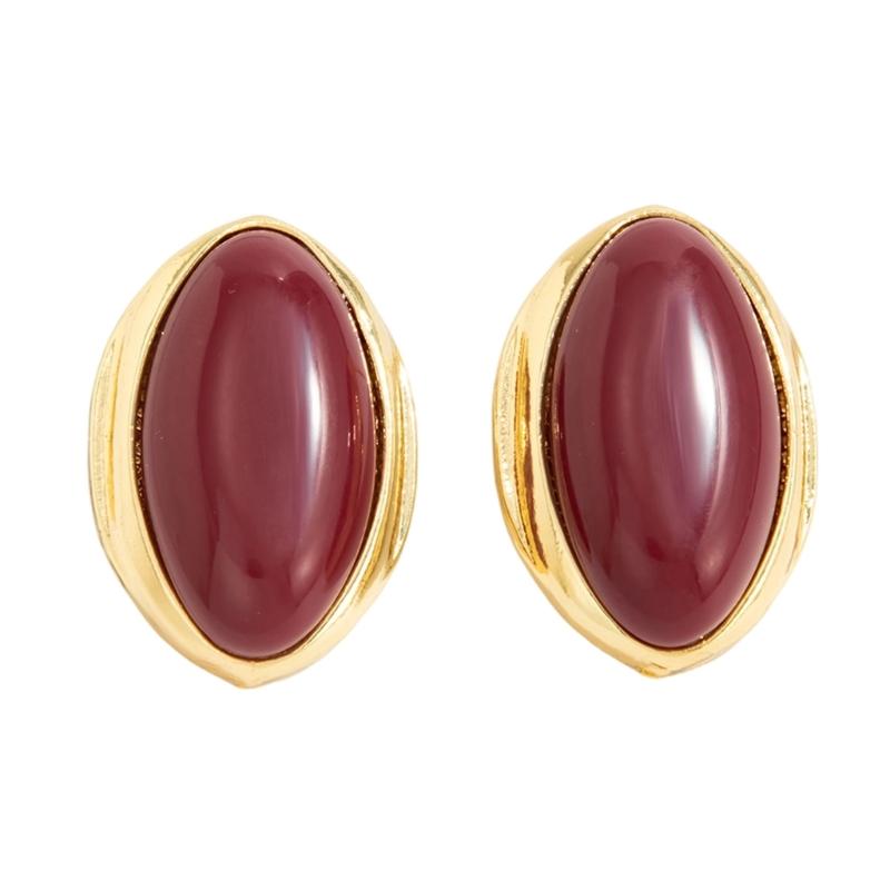 Resin Oval Studs Earrings for Women Geometric Fashion Jewelry Ear Accessories for Casual and Formal Occasions