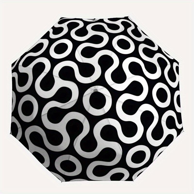 

1pc Abstract Sphere Pattern Automatic Folding Umbrella, Portable & Foldable Design with 8 Ribs, Casual Outdoor Accessory Halloween and Chris