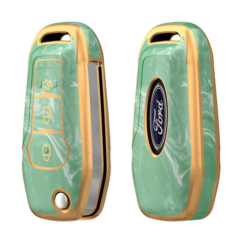 Guochao TPU Key Case for Ford: Fits Focus, Escort, Mondeo, Edge, and Ecosport