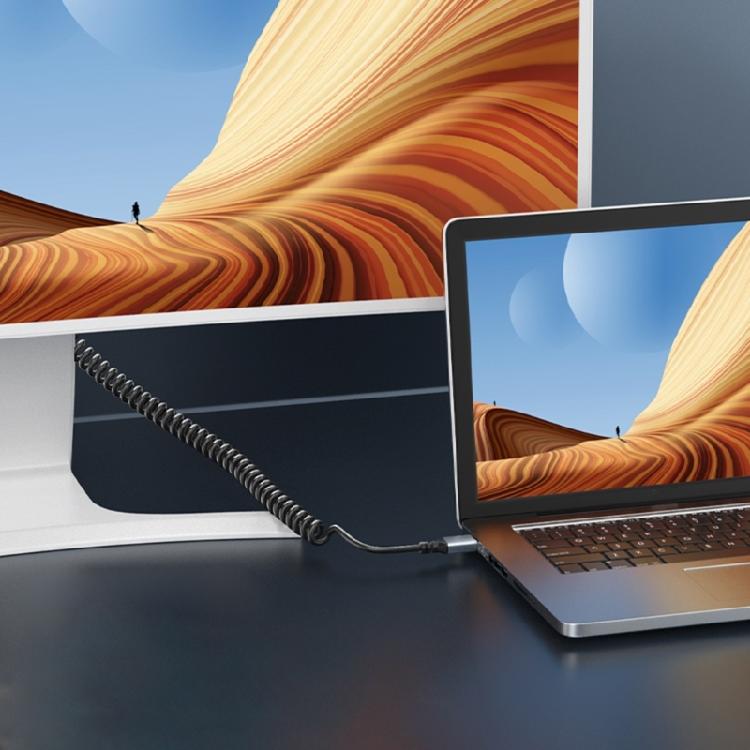 90 Grad Mini HDMI-kompatibel zu HDMI-kompatibel Stecker Videokabel für HDTVs Kameras und Projektoren mit flexiblem Spiralkabel