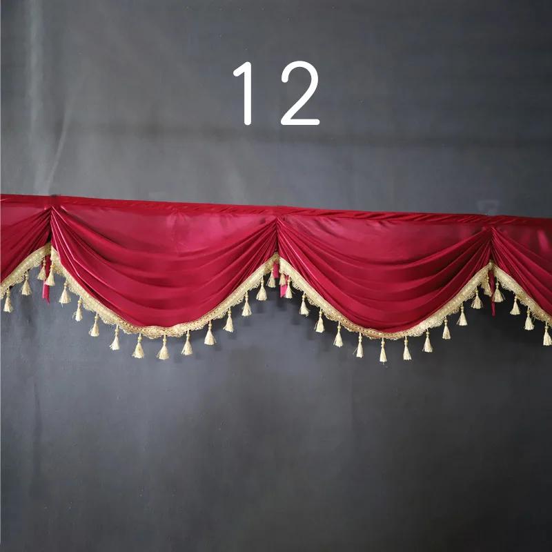 1M Detachable Curtain Ice Silk Swag for Wedding Party Stage Background Veil Home Curtain Decoration Cloth Wave Curtain Tassel