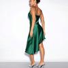 Damen Satinkleid Frühling und Sommer Abendkleid Sexy Kleider