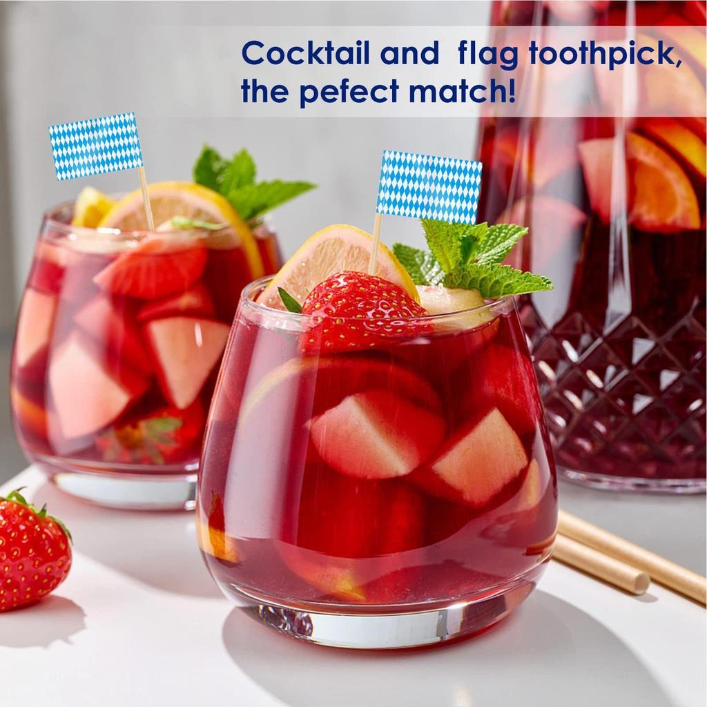 100pcs German Beer Festival Bavaria Toothpick Flag Toothpicks Party Sticks Cupcake/pie/fruit/ice Cream Topper Decoration