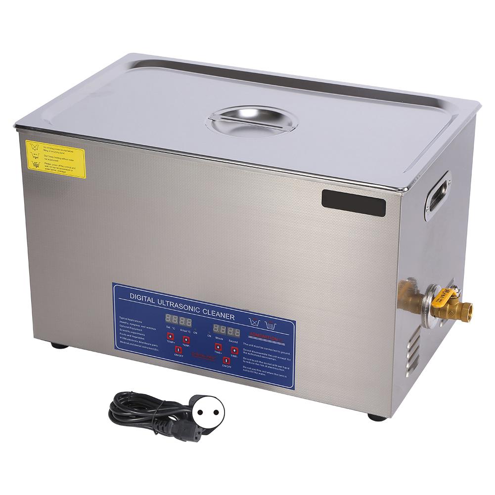 Stainless Steel Digital Industrial Heated Ultrasonic Cleaner Tank w  Timer  30L