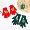 Children's Warm Split-Finger Knitted Gloves - Christmas Tree & Reindeer Design