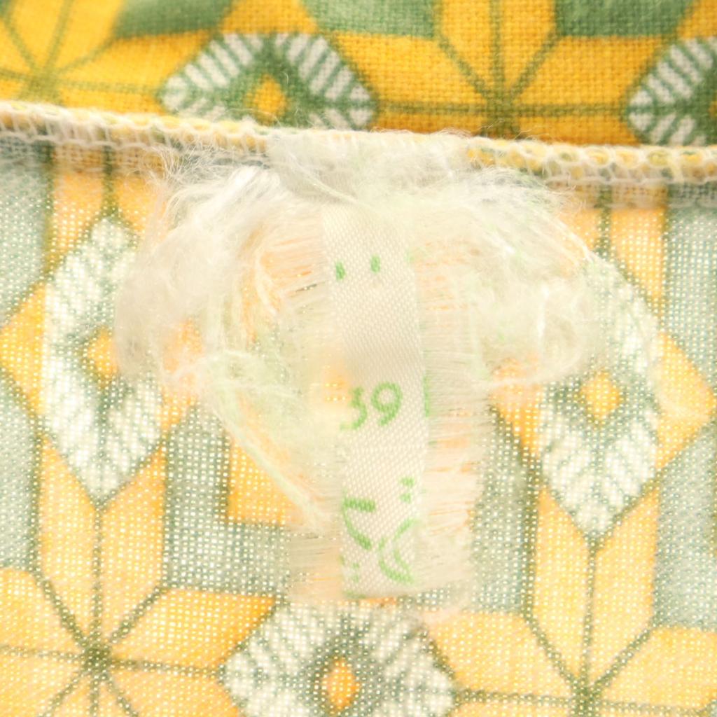 VINTAGE 60s 70s EUR Argyle Pattern Long sleeve Button down shirt yellow Men's Used