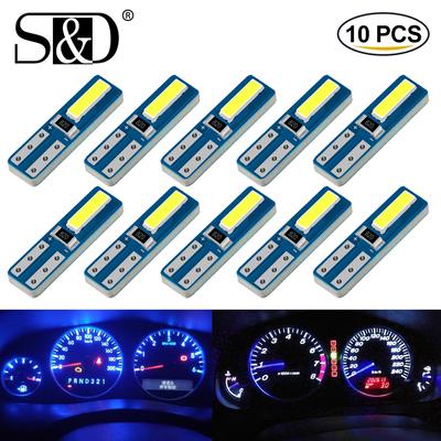 10 Stücke T5 Led-lampe W3W W1,2 W Led Canbus Auto Innenbeleuchtung Armaturenbrett Erwärmungsanzeige Keil Auto Instrument Lampe 7020 SMD Weiß blau rot gelb grün