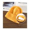 Women's autumn and winter solid-color, fleece-lined, warm knitted hat for outdoor activities, cycling, and cold weather protection, with ear flaps