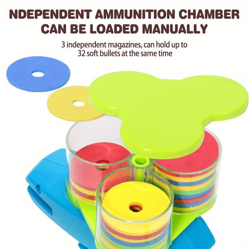 Dishes Handheld UFO Soft Foam Dart Launcher - Vibrant Colorful Toy Guns Ages 3+, Parent- Interactive Multiplayer Battles