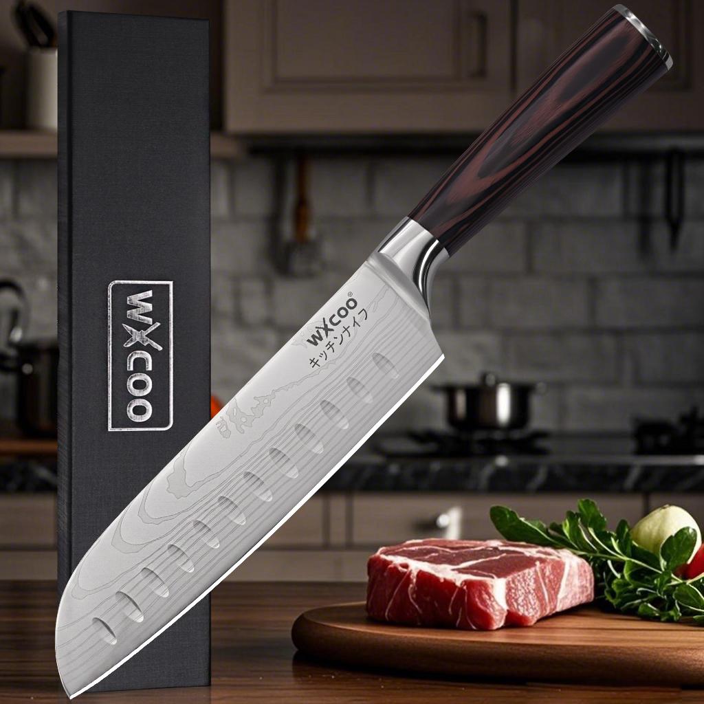 Japanese Santoku Knife Meat Cleaver Damascus Pattern Kitchen Knives Professional Chef Knife Slicing Knife