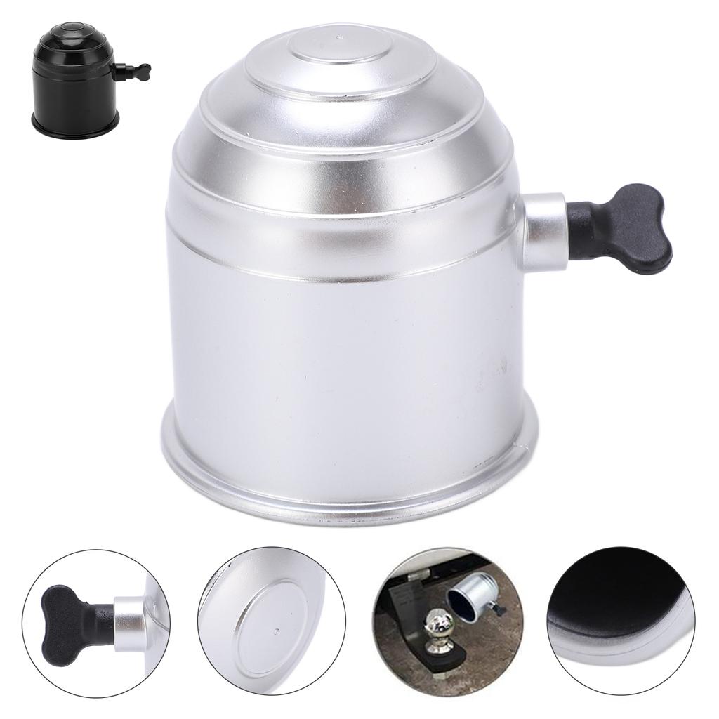 Tow Bar Ball Cap Universal Trailer Hitch Protect Cover Automobile Accessories With Knob For RV (B (Silver CP-0235)), Hitch Covers - Canada