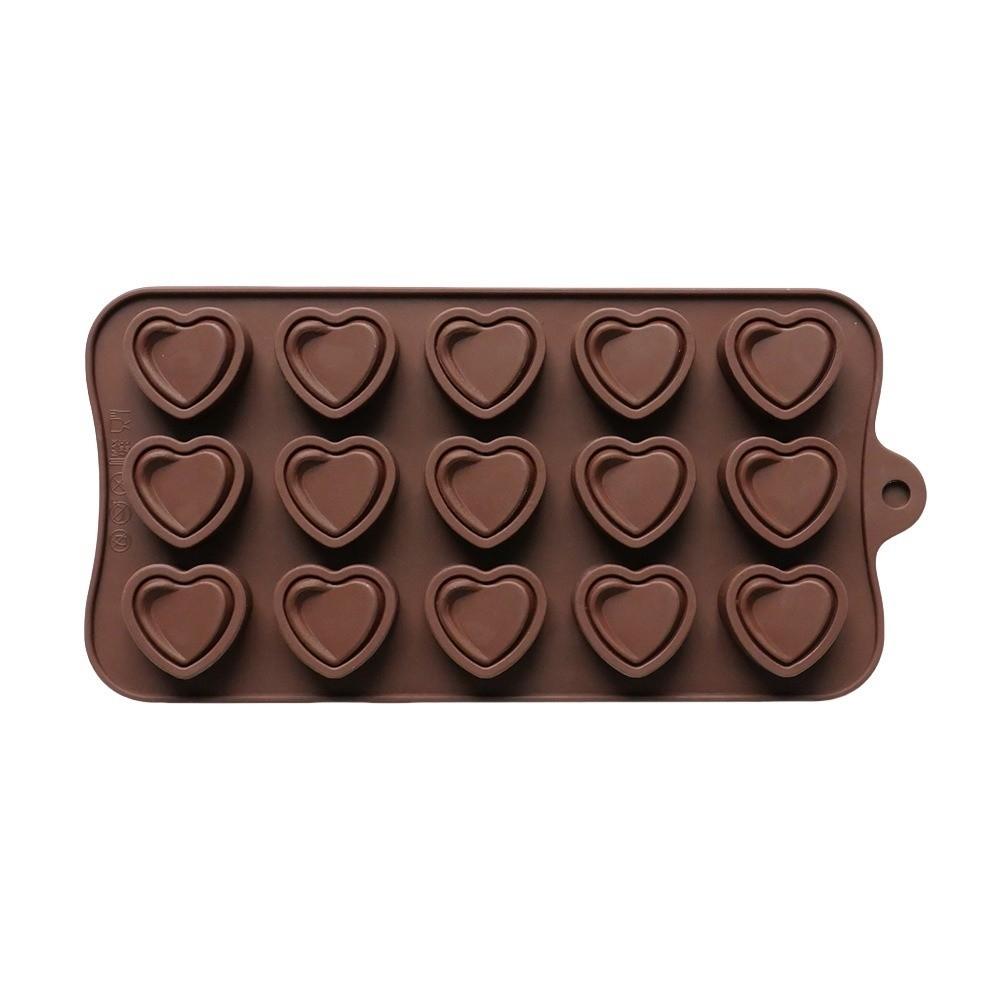 Bite Size Chocolate Heart Molds Love Heart Non-Stick Candy Molds Silicone Chocolate Molds Fondant кофейный