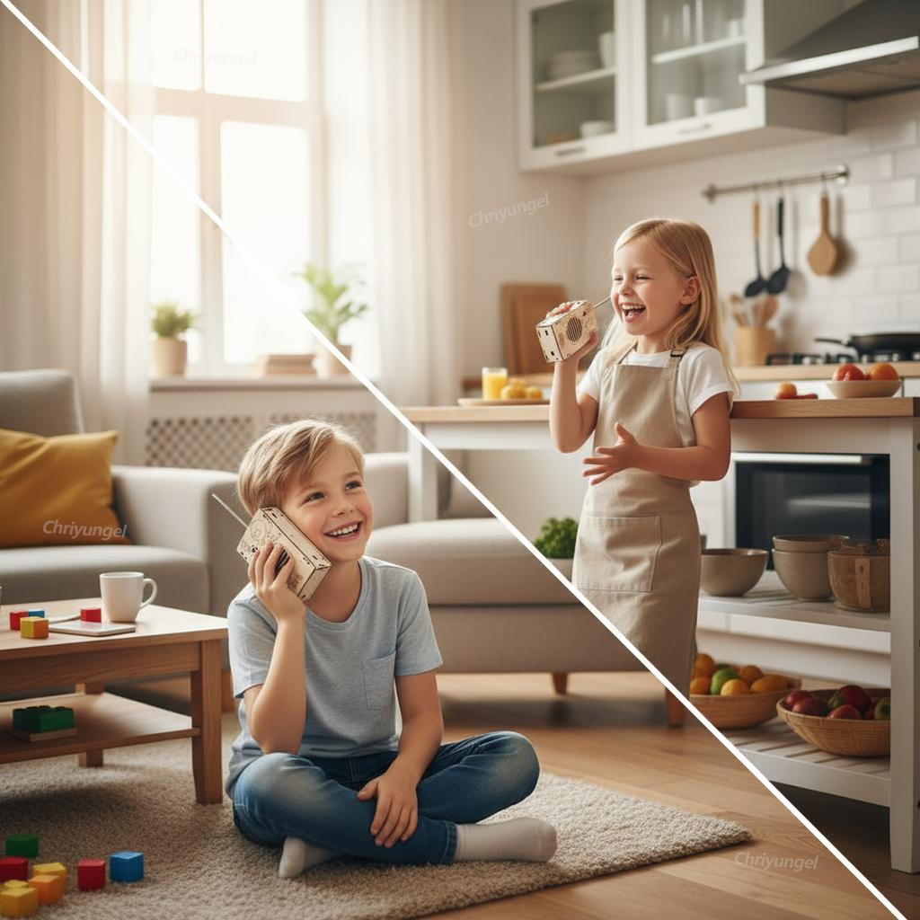 DIY Holz Walkie-Talkie Bausatz 2 Drahtlose Kommunikationsspielzeug STEM Wissenschaft Pädagogisches Projekt Baukasten für Kinder Lernendes Geschenk