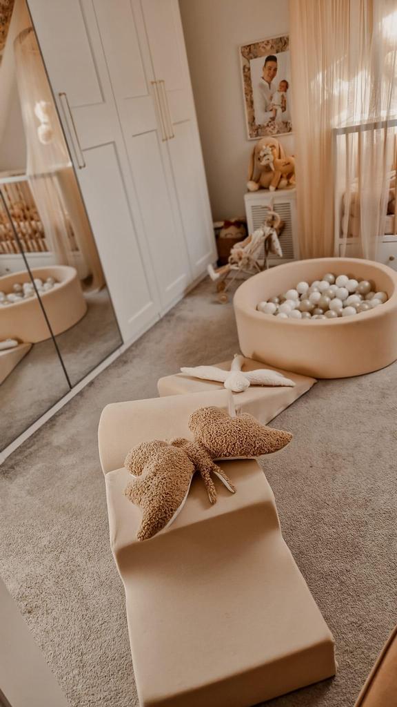 Beige foam playground step
