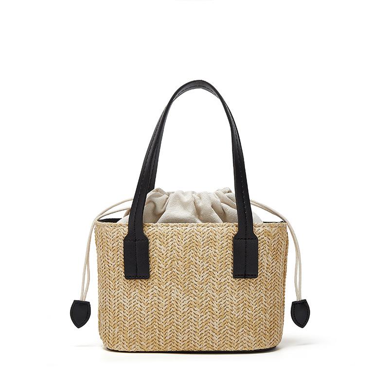 Neue Tasche Damenmode einfache Schultertasche Retro Strohhandtasche Sommer lässige Pendler Umhängetasche