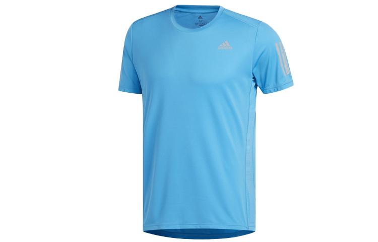 

Adidas T Shirts Men s Aqua Blue Crew Neck Moderate Straight Fit DX1313 S