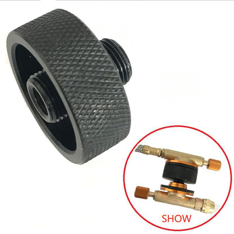 Outdoor Gas Canister Adapter: Flat To Liquefied Valve Converter and Hose Connection.