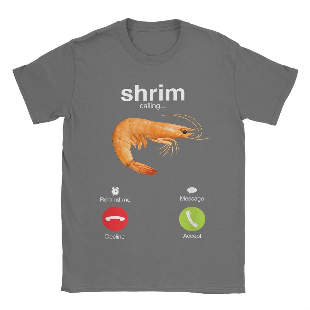 Harajuku T-Shirt „Shrim is calling“ – lustiges Meme mit falsch geschriebenem Aufdruck. Beliebtes Kurzarm-T-Shirt für Herren.