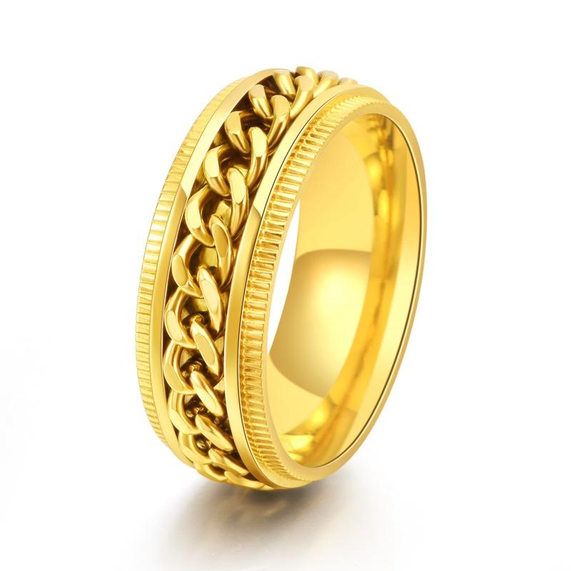 

Вращающееся кольцо-шестерня из титановой стали, мужское стильное готическое панк-украшение 12 золотой