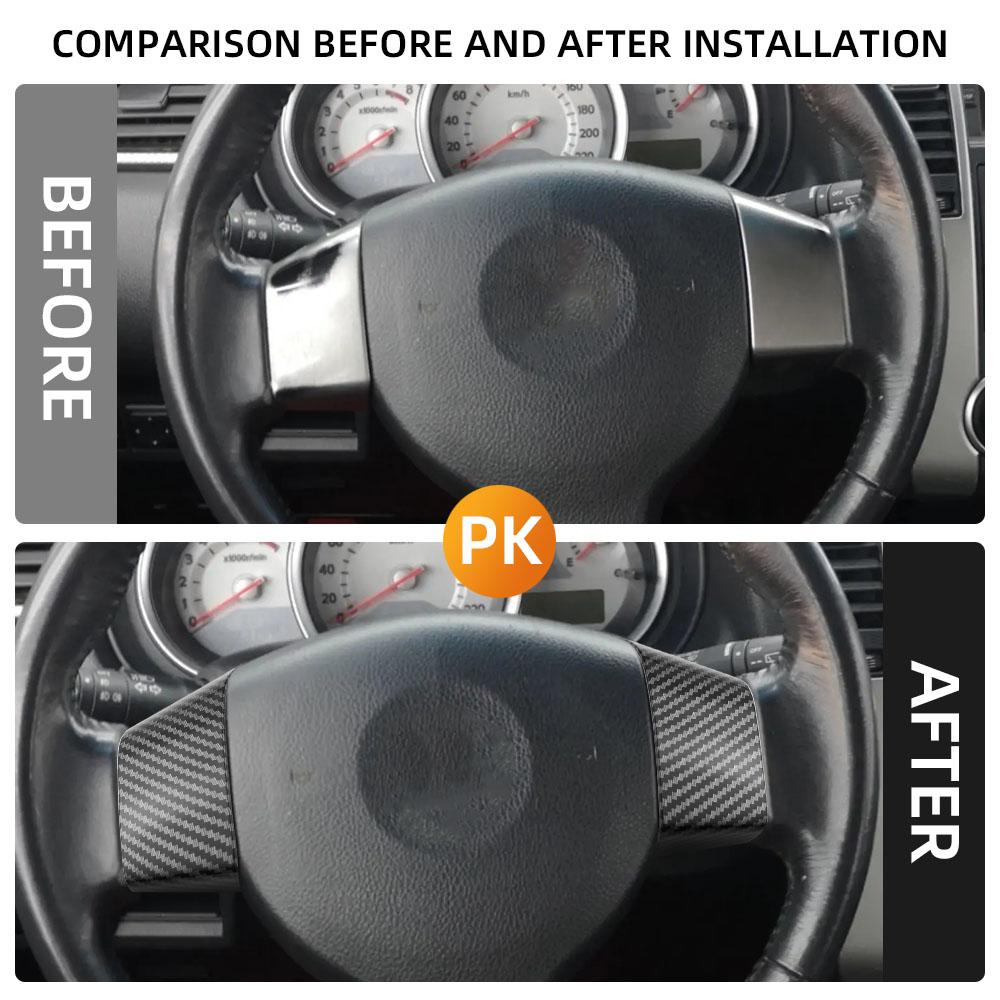 For Tiida 2004-2010 for Versa Note 2007-2012 for Livina 2006-2012 for Sylphy 2006-2019 Steering Wheel Sticker Trim Accessories