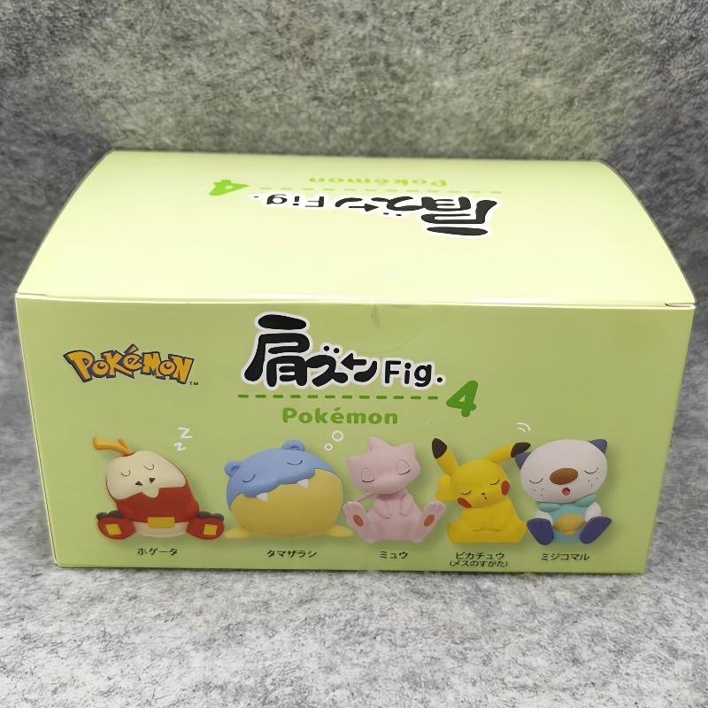 Крошечные Фигурки Игрушки Рядом Фигурка Покемона Наклоняет Голову Спящий Ошавот Фуэкоко Спиал Мью Пикачу Модель Декор