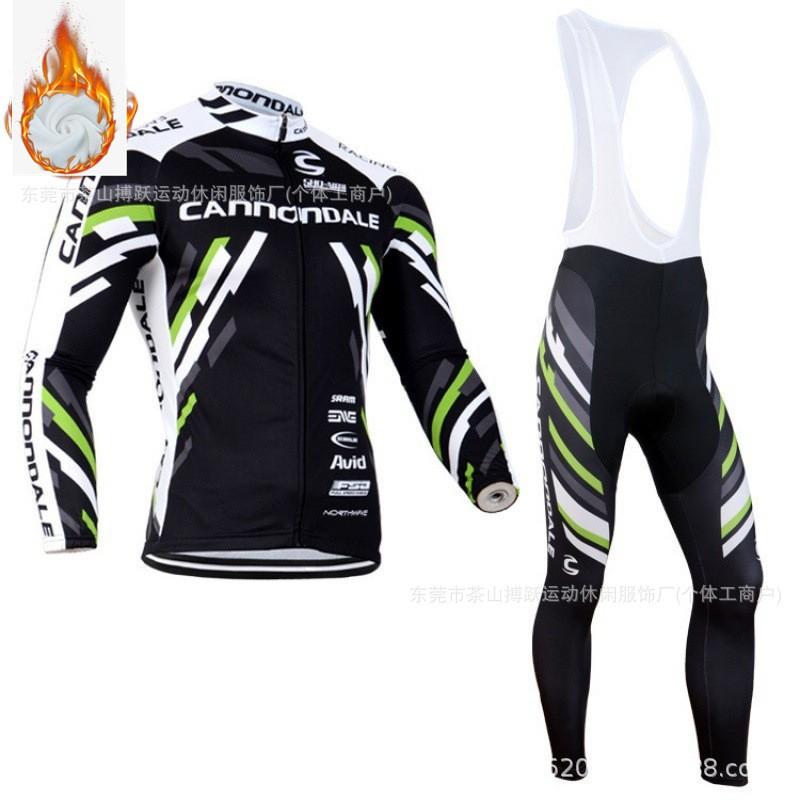 Winter Cycling Jersey Set Long Sleeve Thermal Insulated Bike Riding Suit Team Edition Men Women