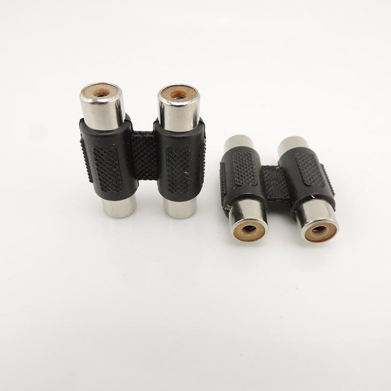 2 RCA żeńskie złącze AV Mini do 2RCA żeńskie złącze adaptera przedłużającego gniazdo konwertera audio-wideo Q1