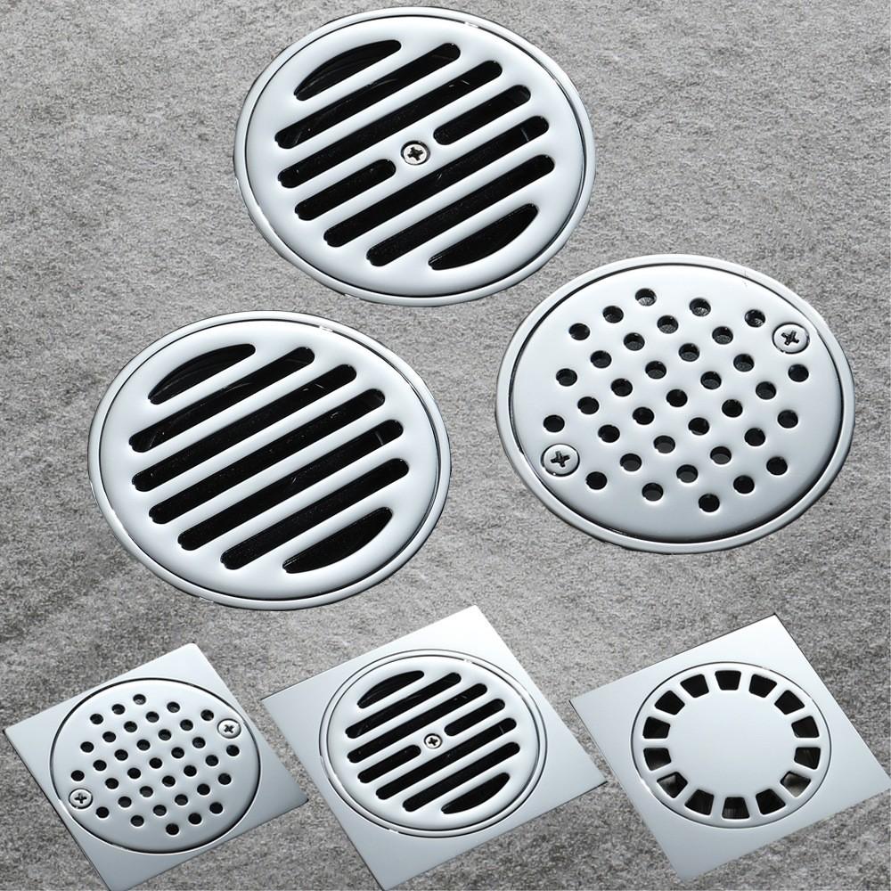 HIDEEP Brass Chrome Anti Odor Drain Bathroom Shower Straight Drain Shower Floor Drain Brass