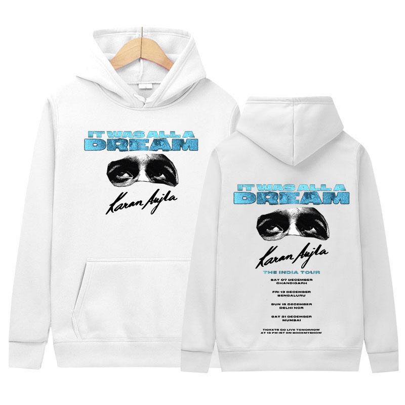 Rapper Karan Aujla It Was All A Dream Tour 2024 Album Hoodie Men's Women Hip Hop Vintage Fashion Oversized Sweatshirt Streetwear