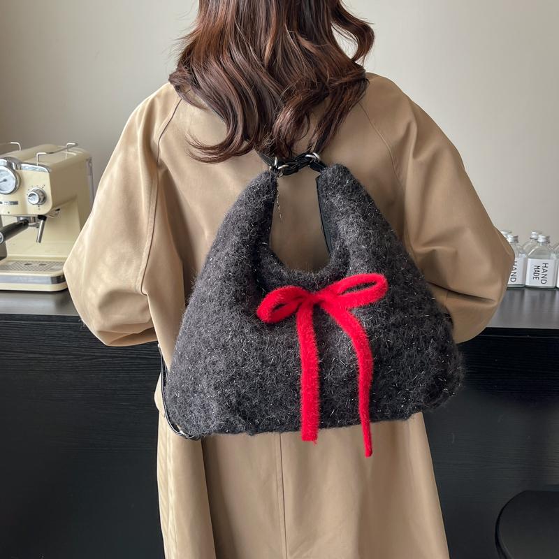 Large Capacity Shoulder Bag Women's Bow Tote Bag Crossbody Bag