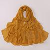 Chiffon Long Scarf With Rhinestones Beads Ethnic Headscarf For Women