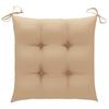 Garden Chairs with Beige Cushions 3 pcs Solid Teak Wood
