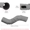 Gray Foldable Cat Tunnel 3 Holes Kitten Drill Bucket Toys Indoor Pet Toy Catwalk Tubing