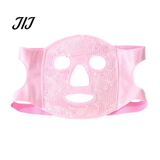 Portable Ice Bead Face Mask Gel Mask, Hot Cold Therapy Eye for Post Reusable Pack Surgery Recovery, 3D Contoured Cooling Heating with Adjustable Strap