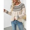 New Autumn and Winter Casual Retro Ethnic Style Loose Round Neck Fair Isle Sweater