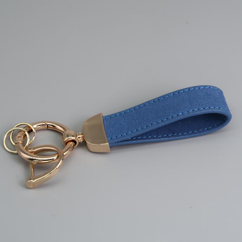 Customizable Microfiber Suede Car Keychain - Laser Engraved Logo Gift