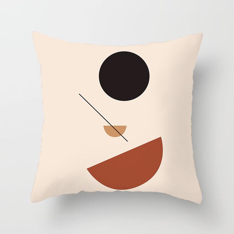 Nordic Simple Abstract Line Drawing Polyester Cushion Cover Decorative Pillowcase Modern Living Room Sofa Pillow