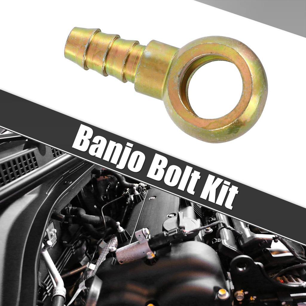 X AUTOHAUX Banjo Bolt Kit Banjo Bolt Hose Outlet Fitting Brake Line Fitting Adapter