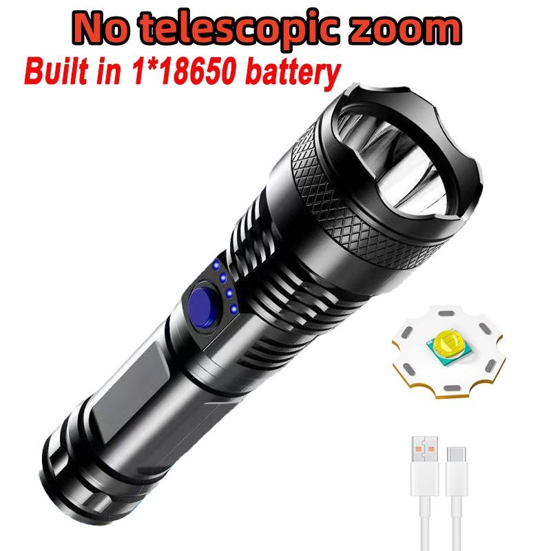 

XHP360 светодиодный ультраяркий фонарик высокой мощности, фонарик типа C, перезаряжаемый фонарь, телескопический зум-фонарь, уличный фонарь для кемпинга Kit E-T8 wick