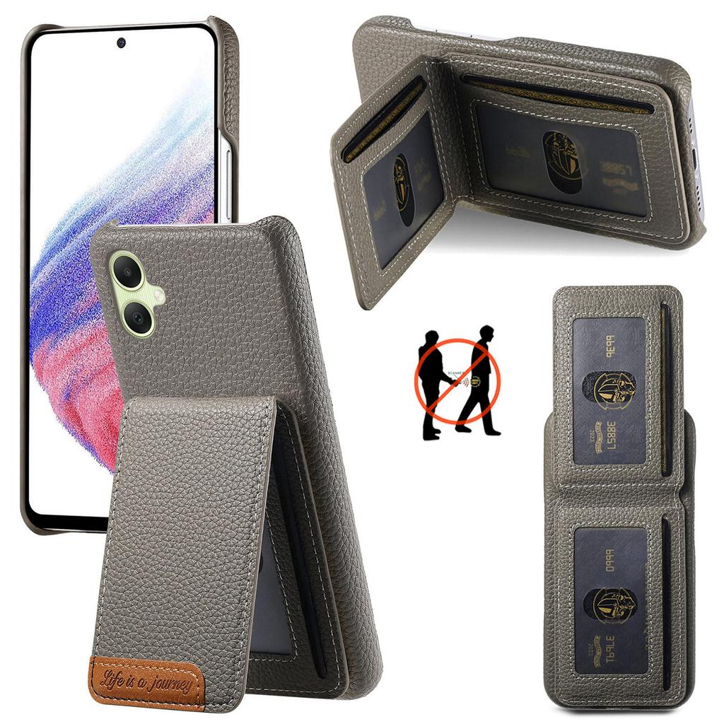 For Samsung Galaxy A06 4G/5G Case RFID Blocking Card Holder Litchi Texture Leather Back Cover