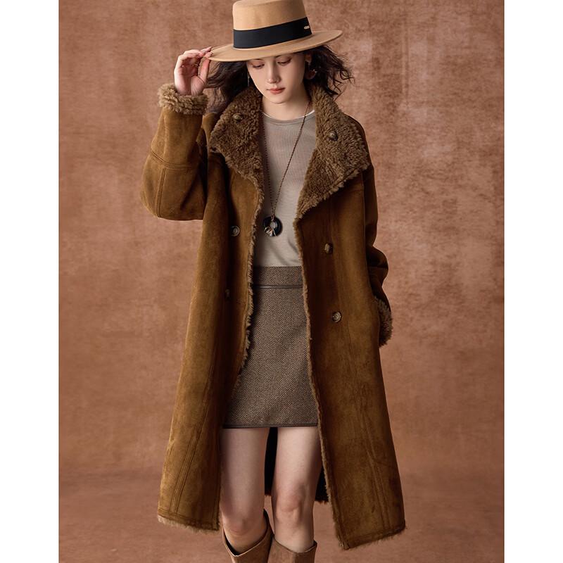 Women's 100% Lambswool Plush Stand-Up Collar Coat
